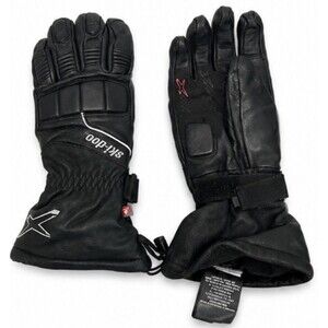 Men's Skidoo X-team Racing Insulated Leather Snowmobile Riding Gloves.